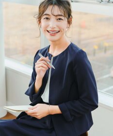 Tiaclasse L 【ダブルクロス・洗える】ノーカラージャケット