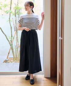 ANY L 【洗濯機可/ウエストゴム/UVケア】スパンボイル撥水スカートパンツ