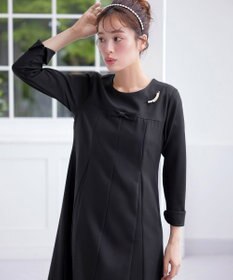 Tiaclasse L 【安田美沙子さん着用・洗える】フレアAラインリボンワンピース