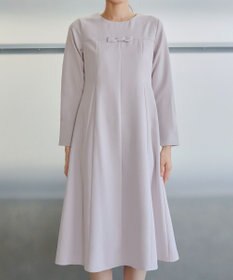 Tiaclasse L 【安田美沙子さん着用・洗える】フレアAラインリボンワンピース