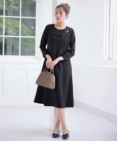 Tiaclasse L 【安田美沙子さん着用・洗える】フレアAラインリボンワンピース