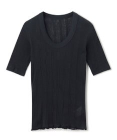 uncrave 【手洗い可】シアー ランダムリブ Uネック カットソー（uncrave STANDARD）