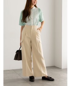 Te chichi 【WEB限定カラーあり】フロントレース5分袖ブラウス