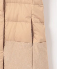 自由区 L 【撥水加工・洗える】ブライトダウンフード付き ダウンコート