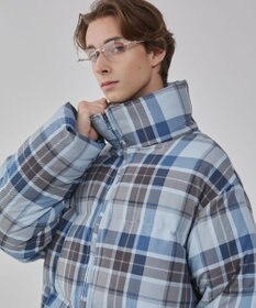 WEGO 【ユニセックス着用ITEM/MLサイズ展開】チェックパファーブルゾン