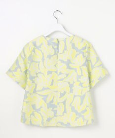 自由区 リーフモチーフカットジャガード ブラウス