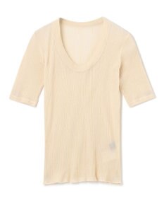 uncrave 【手洗い可】シアー ランダムリブ Uネック カットソー（uncrave STANDARD）