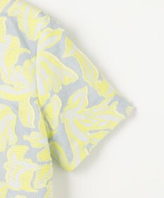 自由区 リーフモチーフカットジャガード ブラウス