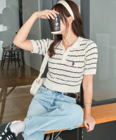 WEGO 別注USPOLO　ケーブルニットポロ