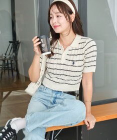 WEGO 別注USPOLO　ケーブルニットポロ