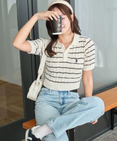 WEGO 別注USPOLO　ケーブルニットポロ