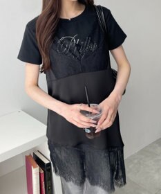 WEGO レース切替サテンキャミ