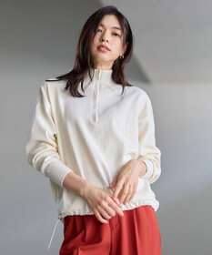 ANY L スウェットライクハーフジップニット