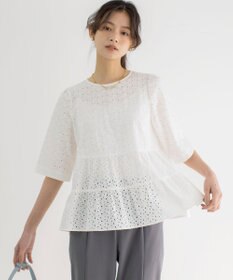 組曲 S エンブロイダリーレースフリル ブラウス