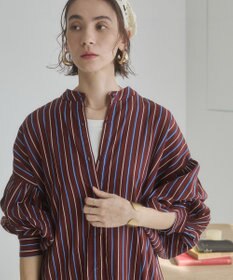 WEGO 【ANGIE VINTAGE】ボリュームスリーブ バンドカラー シャツワンピース