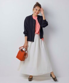 UNFILO 【洗える】撥水ナイロンタフタ ロングスカート