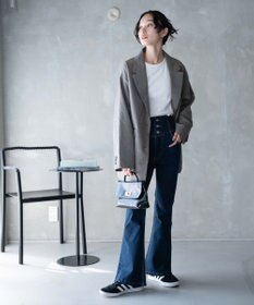 WEGO ハイウエストストレッチデニムフレアパンツ