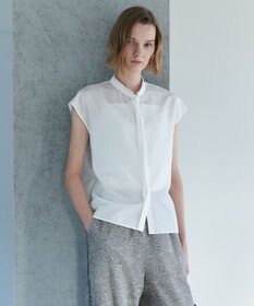 ICB 【CLASSY.掲載】セシェシルキーローン フレンチスリーブボウタイブラウス オフホワイト