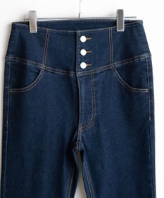 WEGO ハイウエストストレッチデニムフレアパンツ