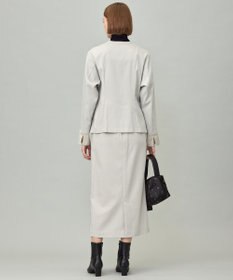 ICB 【CLASSY.掲載・裏起毛】 ウォームサテン Iラインスカート