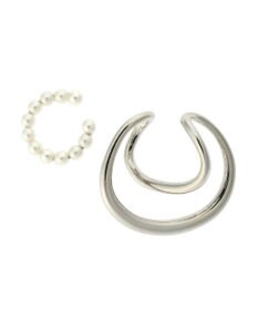 AMERICAN HOLIC ダブルカーブ×パールセットイヤカフ