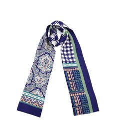 Marca ＜秋の新作！＞【Marcaオリジナル】コラージュプリント ナロースカーフ シルクツイル