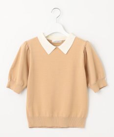 Feroux 【洗える】バイカラー襟 ニット