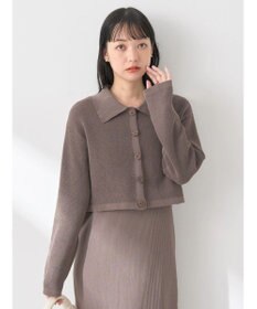 earth music&ecology ＳＥＴ２点襟付きカーディガン＋ニットワンピース