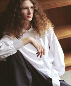 #Newans 【洗濯機可】ステッチデザインリボンタイブラウス