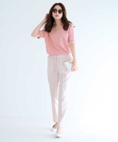 ICB L 【新色追加・洗える】 FluidBackSatin ドロストパンツ