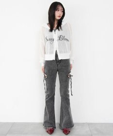 WEGO 刺繍ロゴメッシュニットパーカー