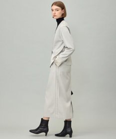 ICB 【CLASSY.掲載・裏起毛】 ウォームサテン Iラインスカート