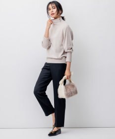 23区 セミウーステッド ハイネック ニット