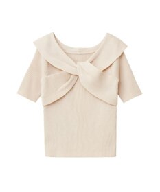 earth music&ecology フロントクロスリブニットプルオーバー