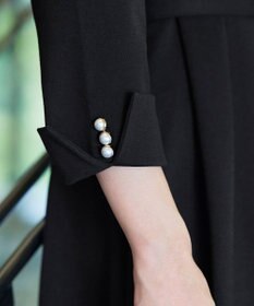 Tiaclasse 【GOLD LABEL・洗える】パールボタン付きポンチワンピース