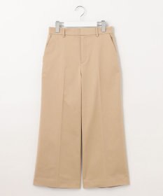 自由区 【接触冷感・洗える・XXSサイズあり】サテンストレッチクロップド丈 ワイドパンツ