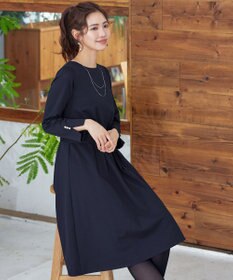 Tiaclasse 【GOLD LABEL・洗える】パールボタン付きポンチワンピース