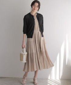 組曲 L 【WEB限定】ギャザーライトデシン ティアードワンピース