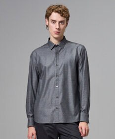 JOSEPH HOMME 新素材【ストレッチ】コンフォートクリアジャージー　長袖レギュラーカラーシャツ グレー系