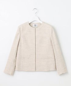 J.PRESS LADIES S ライトツイードストレッチ ノーカラー ジャケット