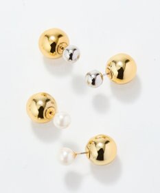 Phoebe メタルボールバックキャッチピアス　パール