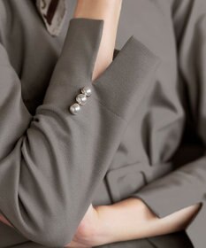 Tiaclasse 【GOLD LABEL・洗える】パールボタン付きポンチワンピース