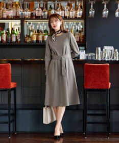 Tiaclasse 【GOLD LABEL・洗える】パールボタン付きポンチワンピース