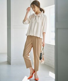 組曲 【美シルエット・ストレッチ・シワになりにくい】オシャクロス テーパードパンツ