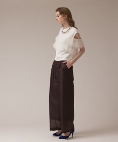 GRACE CONTINENTAL プリーツチュールカットトップ