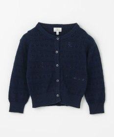 組曲 KIDS 【90-100㎝】フラワーアイレット カーディガン