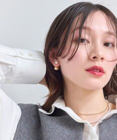 Phoebe メタルボールバックキャッチピアス　パール