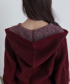 WEGO フラッフィーグラフィックジャガードニットZIPパーカー