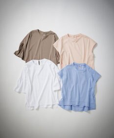 組曲 【汗ジミ防止・撥水】GIZAプレーティング天竺フレンチスリーブ カットソー