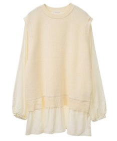 Green Parks 布帛ドッキングニットチュニック